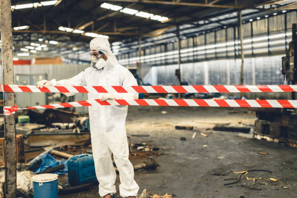 Professional Sewage Cleanup technician working in Winchester, OH